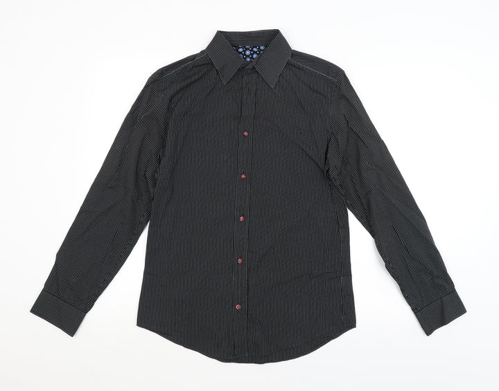 NEXT Mens Black Striped   Button-Up Size S