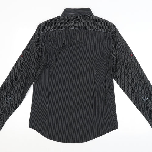 NEXT Mens Black Striped   Button-Up Size S