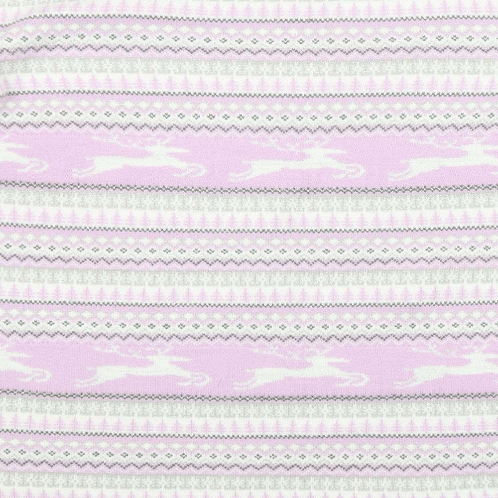 ISLE Womens Pink Argyle/Diamond  Pullover Jumper Size 18