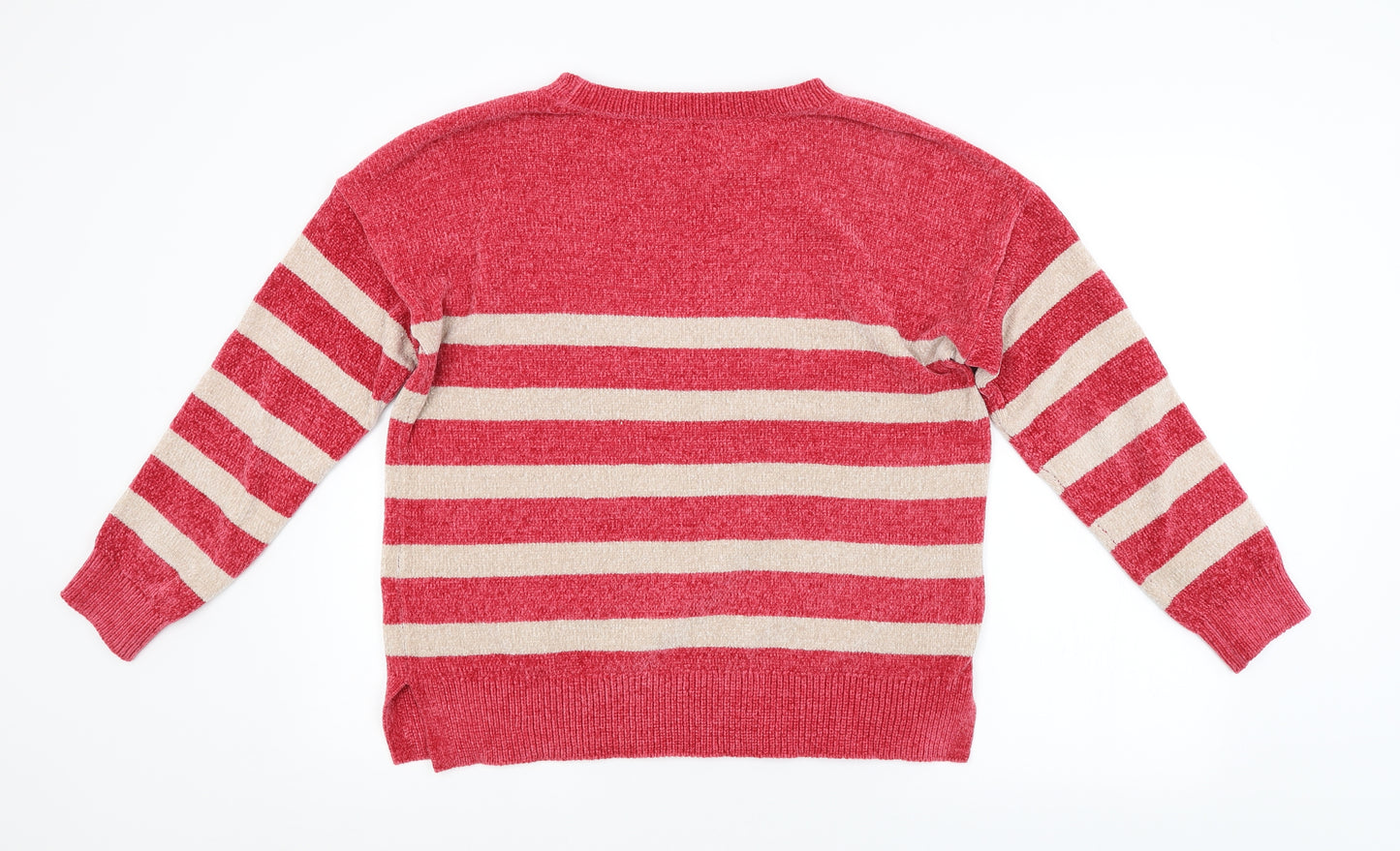 F&F Womens Red Striped  Pullover Jumper Size 14