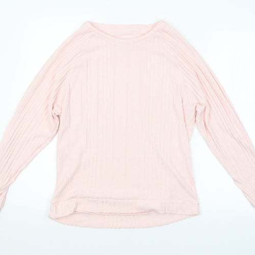 Preworn Womens Pink Striped  Pullover Jumper Size S