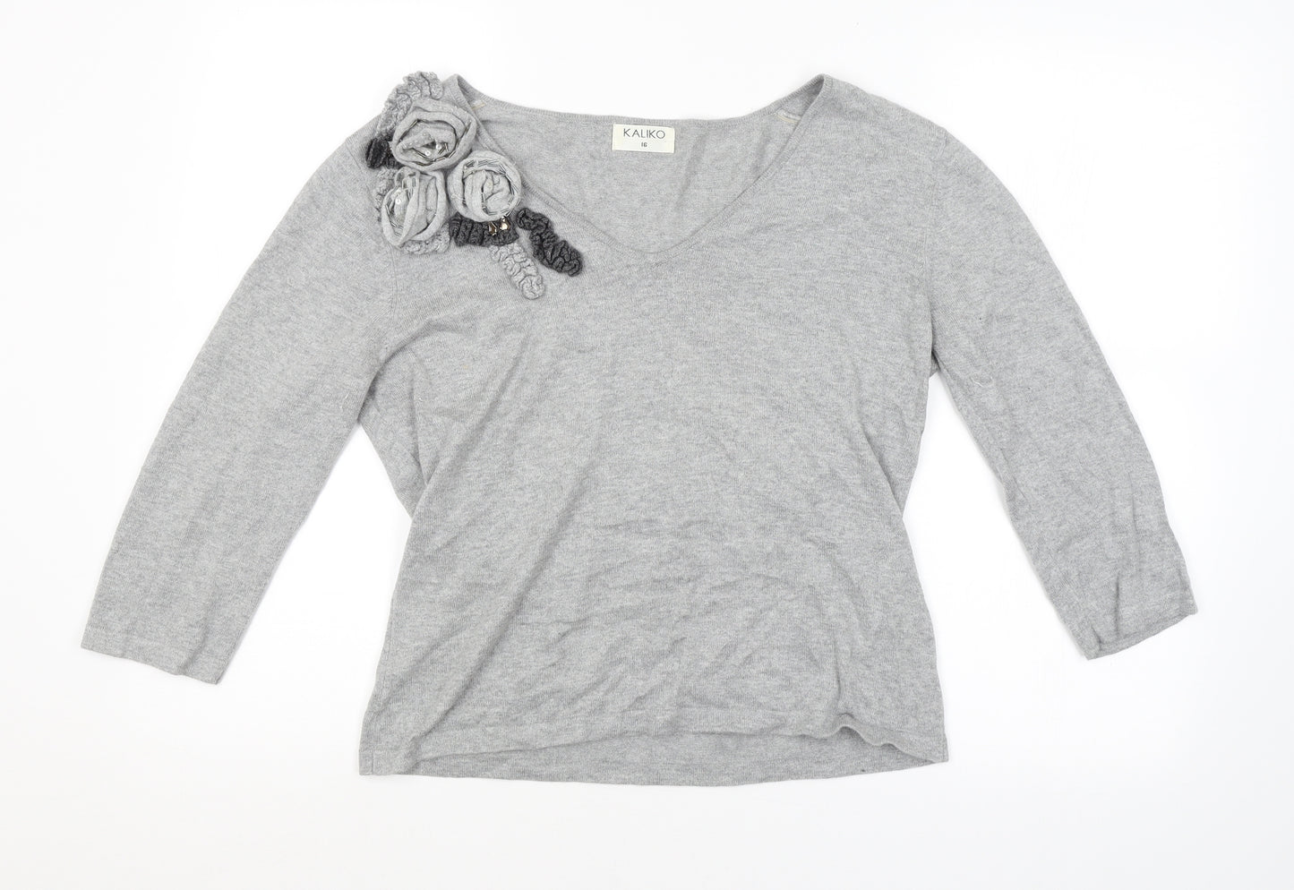 Kaliko Womens Grey   Pullover Jumper Size 16
