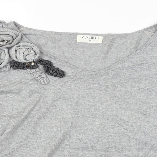 Kaliko Womens Grey   Pullover Jumper Size 16