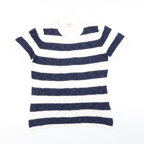 Text Womens Multicoloured Striped  Basic T-Shirt Size M