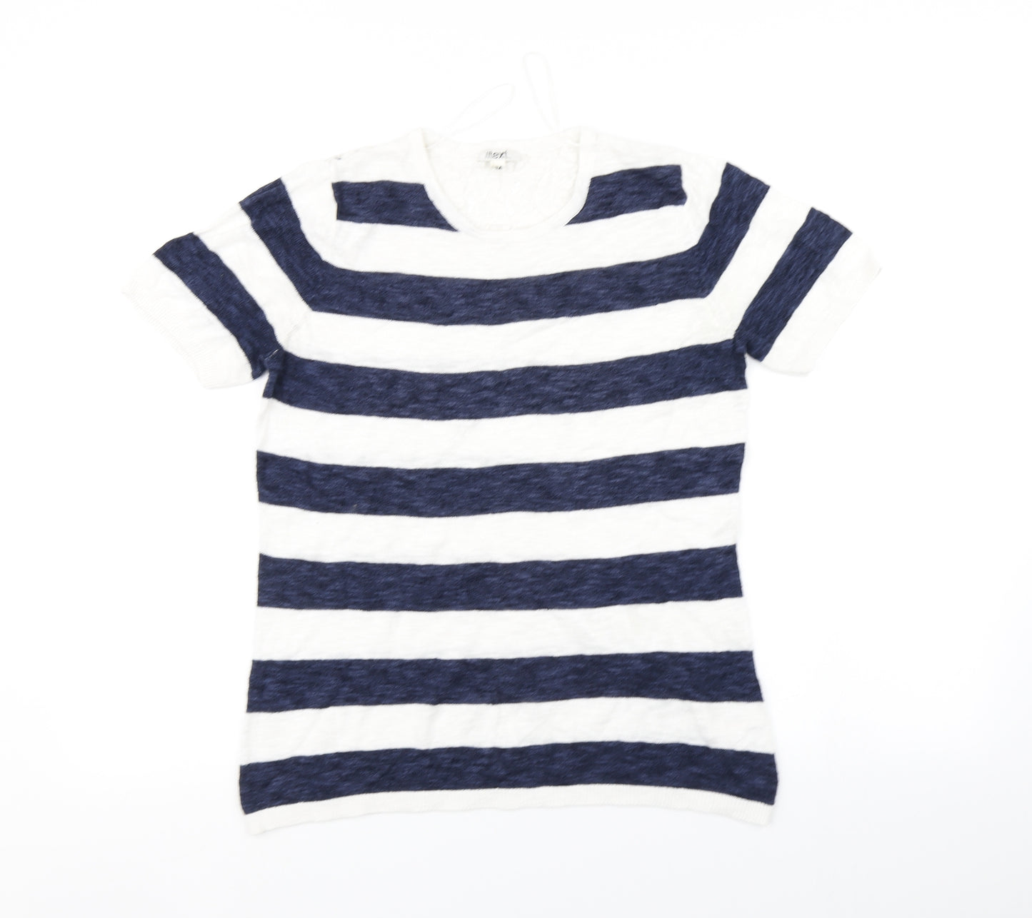 Text Womens Multicoloured Striped  Basic T-Shirt Size M