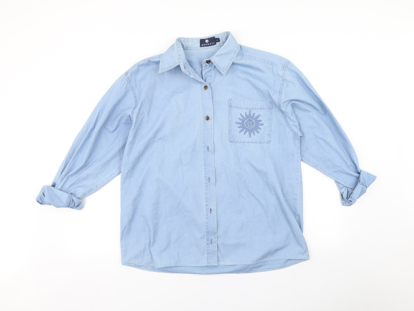 Genesis Mens Blue    Button-Up Size M