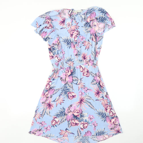 F&F Womens Blue Floral  Fit & Flare  Size 10