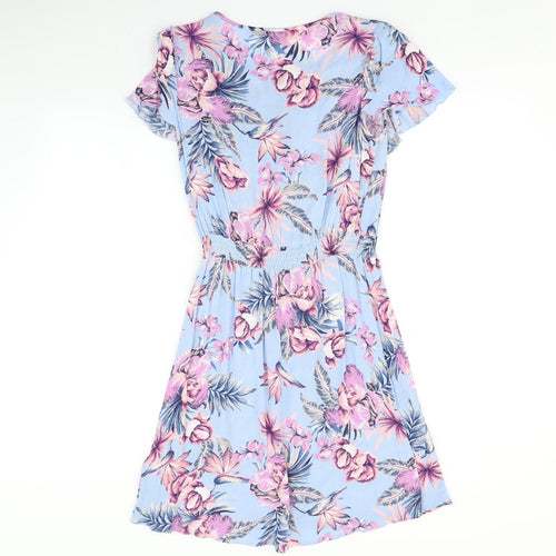 F&F Womens Blue Floral  Fit & Flare  Size 10