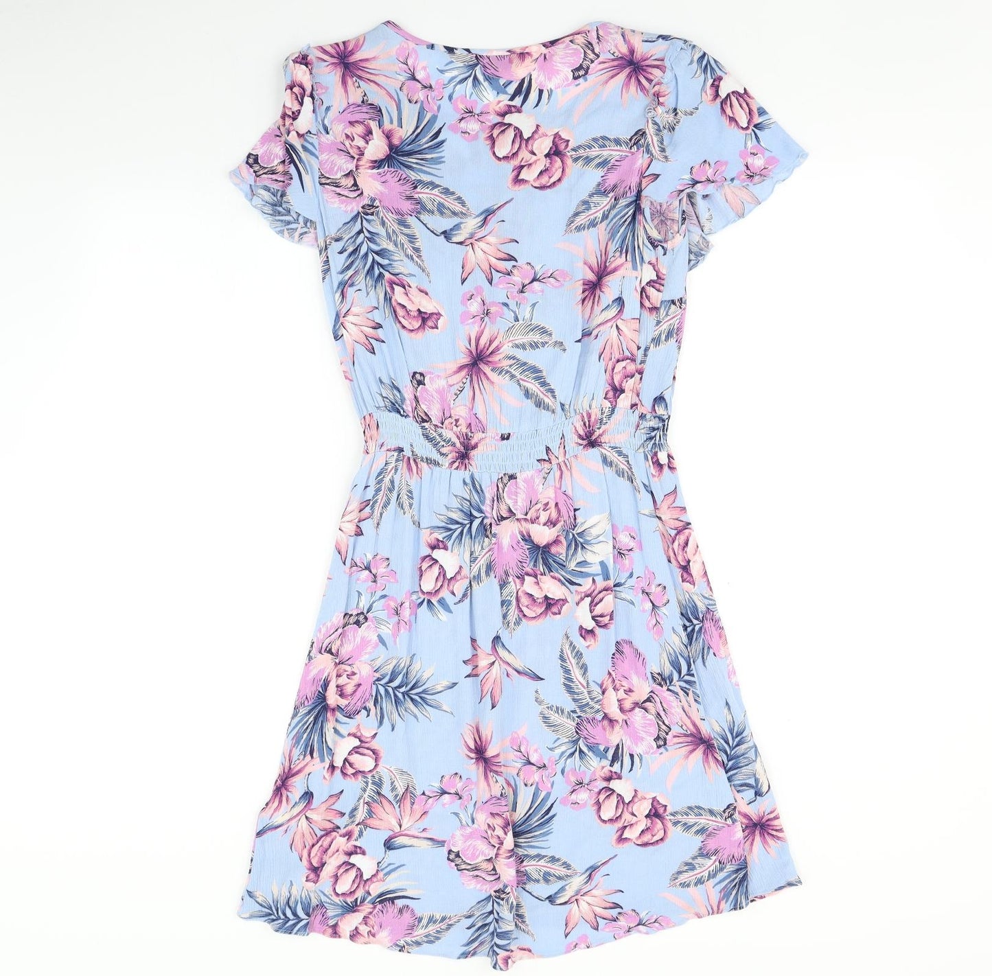 F&F Womens Blue Floral  Fit & Flare  Size 10