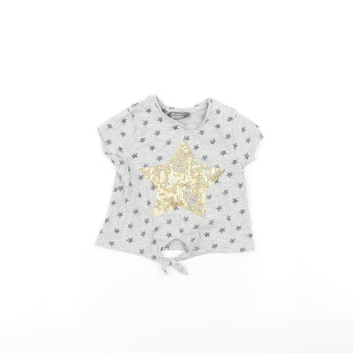 Primark Baby Grey   Basic T-Shirt Size 18-24 Months  - Star print