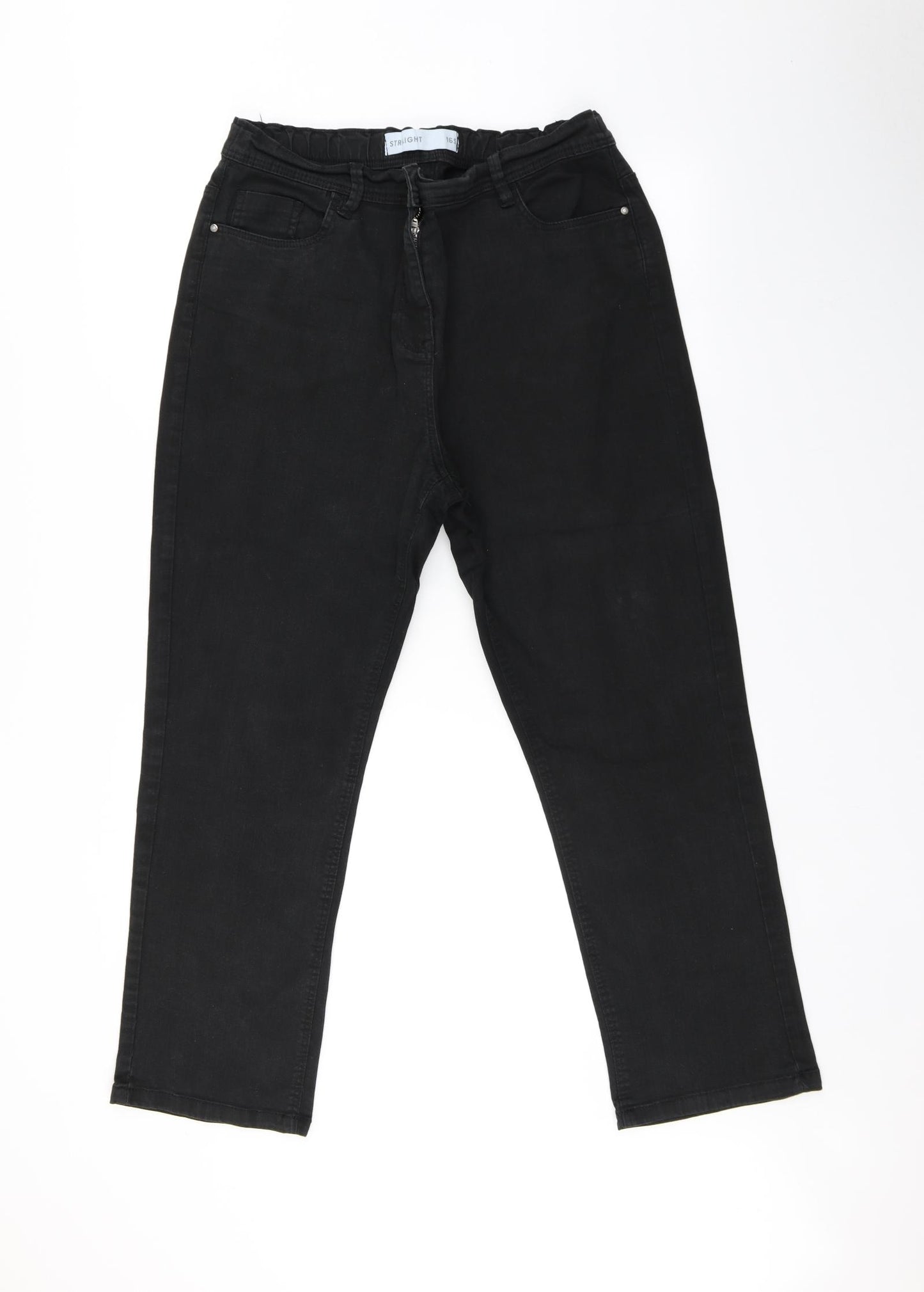 Anthology Womens Black   Straight Jeans Size 16 L29 in
