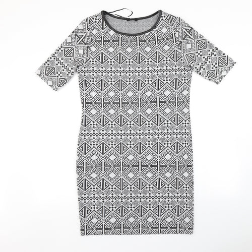 George Womens Grey Geometric  Bodycon  Size 14