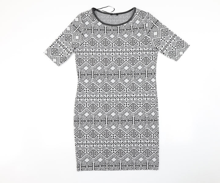 George Womens Grey Geometric  Bodycon  Size 14