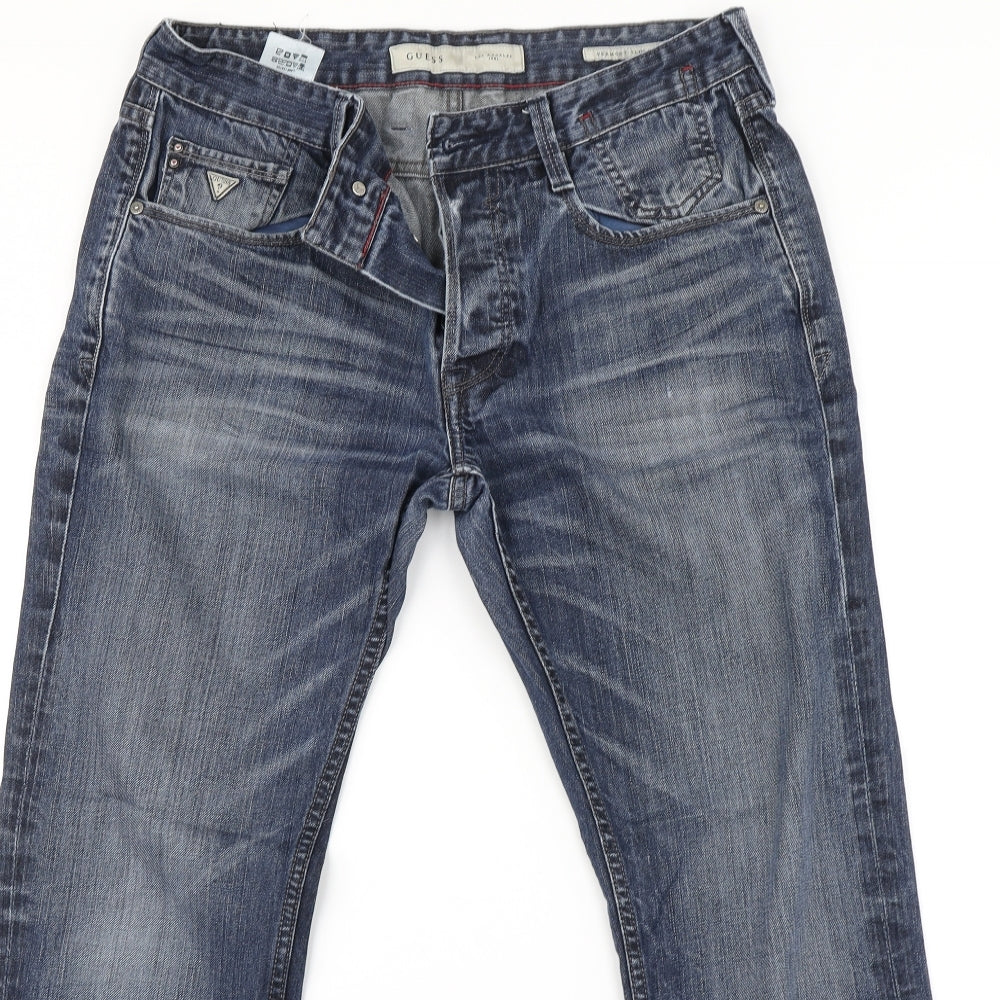 GUESS Mens Blue   Tapered Jeans Size 33 in L31 in