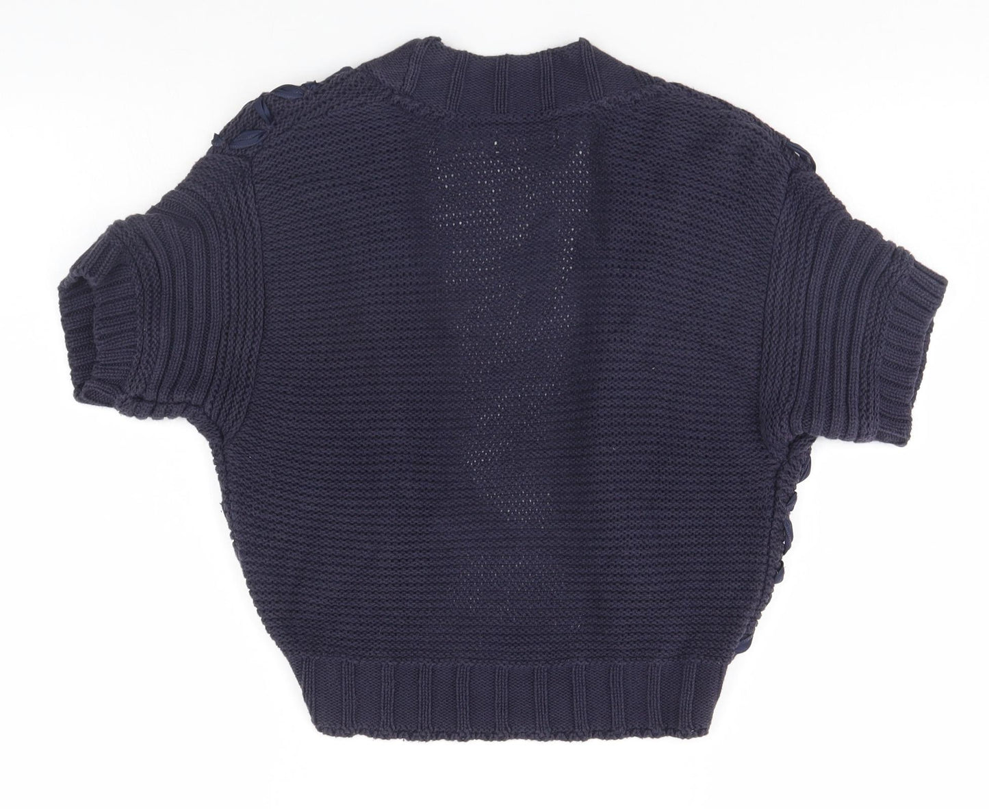 Per Una Womens Blue Geometric  Cardigan Jumper Size 14