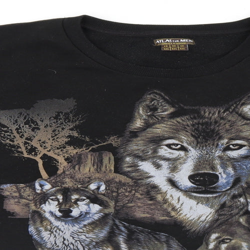 Atlas Mens Black   Pullover Jumper Size 4XL  - Wolf