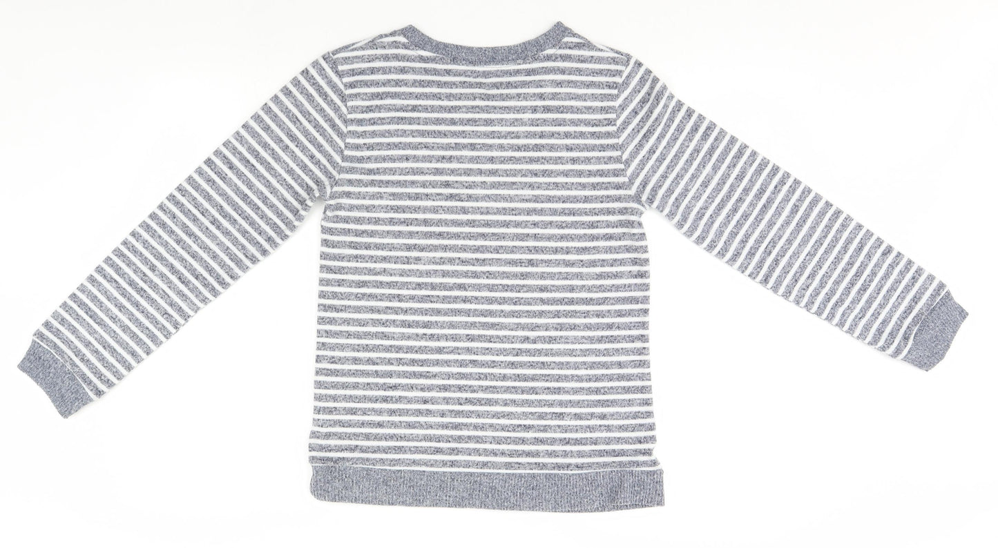 Love to lounge Womens Grey Striped  Pullover Jumper Size 6  - Future Dreamer