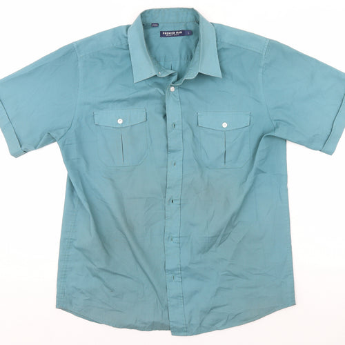 Premier Mens Grey    Button-Up Size L