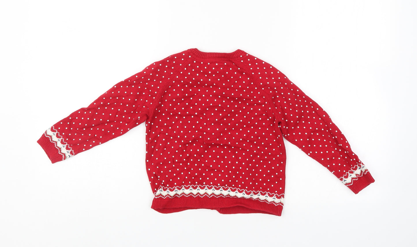Mothercare Girls Red   Cardigan Jumper Size 5-6 Years  - christmas