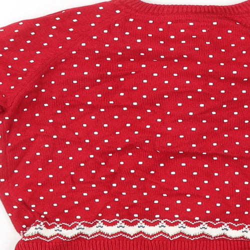 Mothercare Girls Red   Cardigan Jumper Size 5-6 Years  - christmas