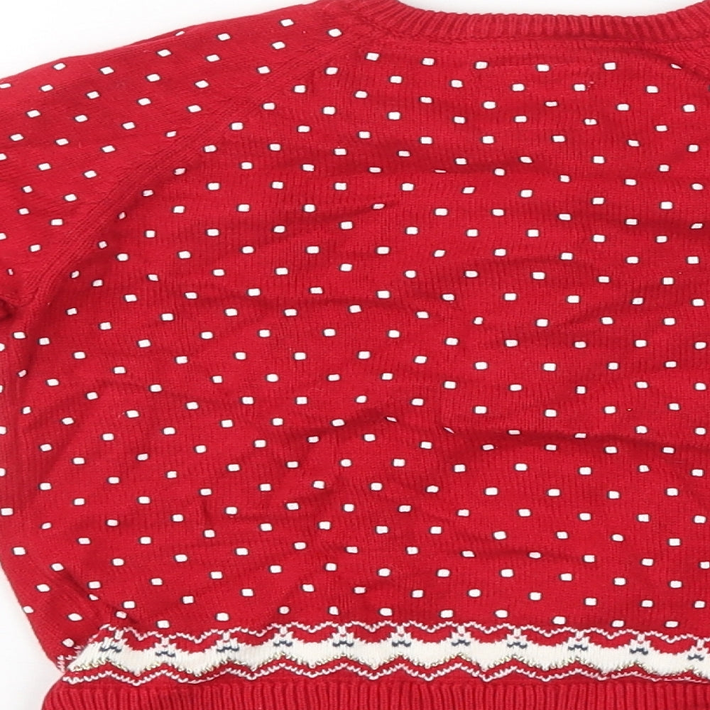 Mothercare Girls Red   Cardigan Jumper Size 5-6 Years  - christmas