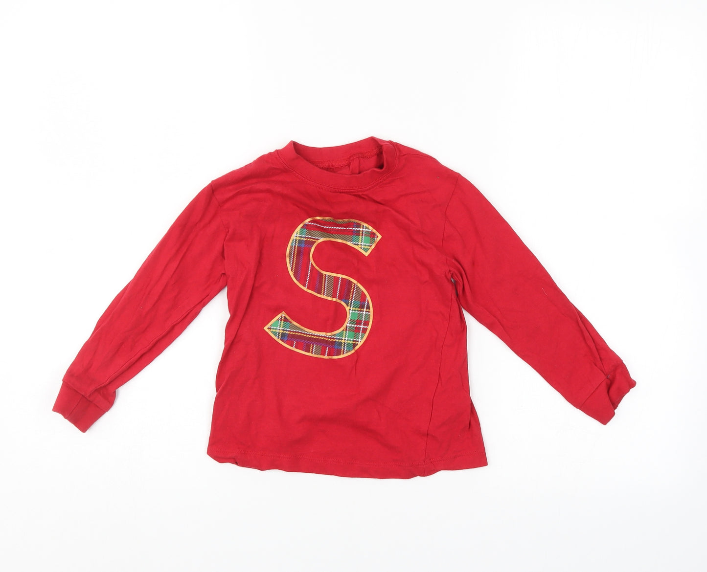 Preworn Boys Red   Pullover Jumper Size 4-5 Years