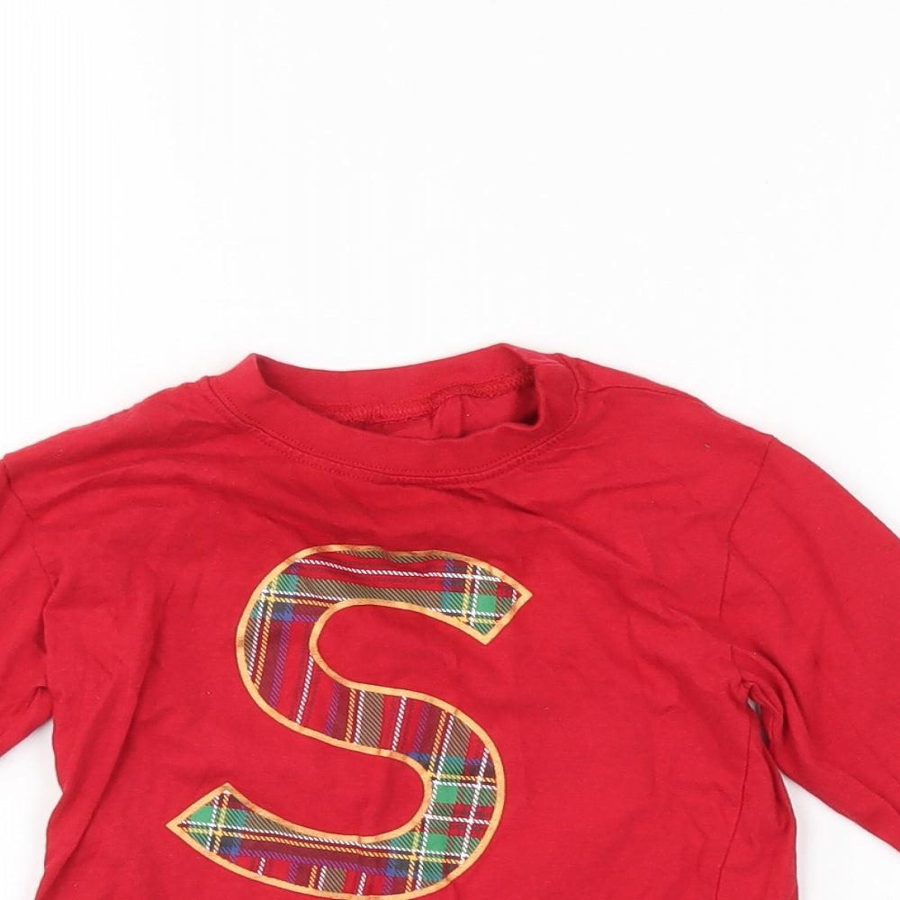 Preworn Boys Red   Pullover Jumper Size 4-5 Years