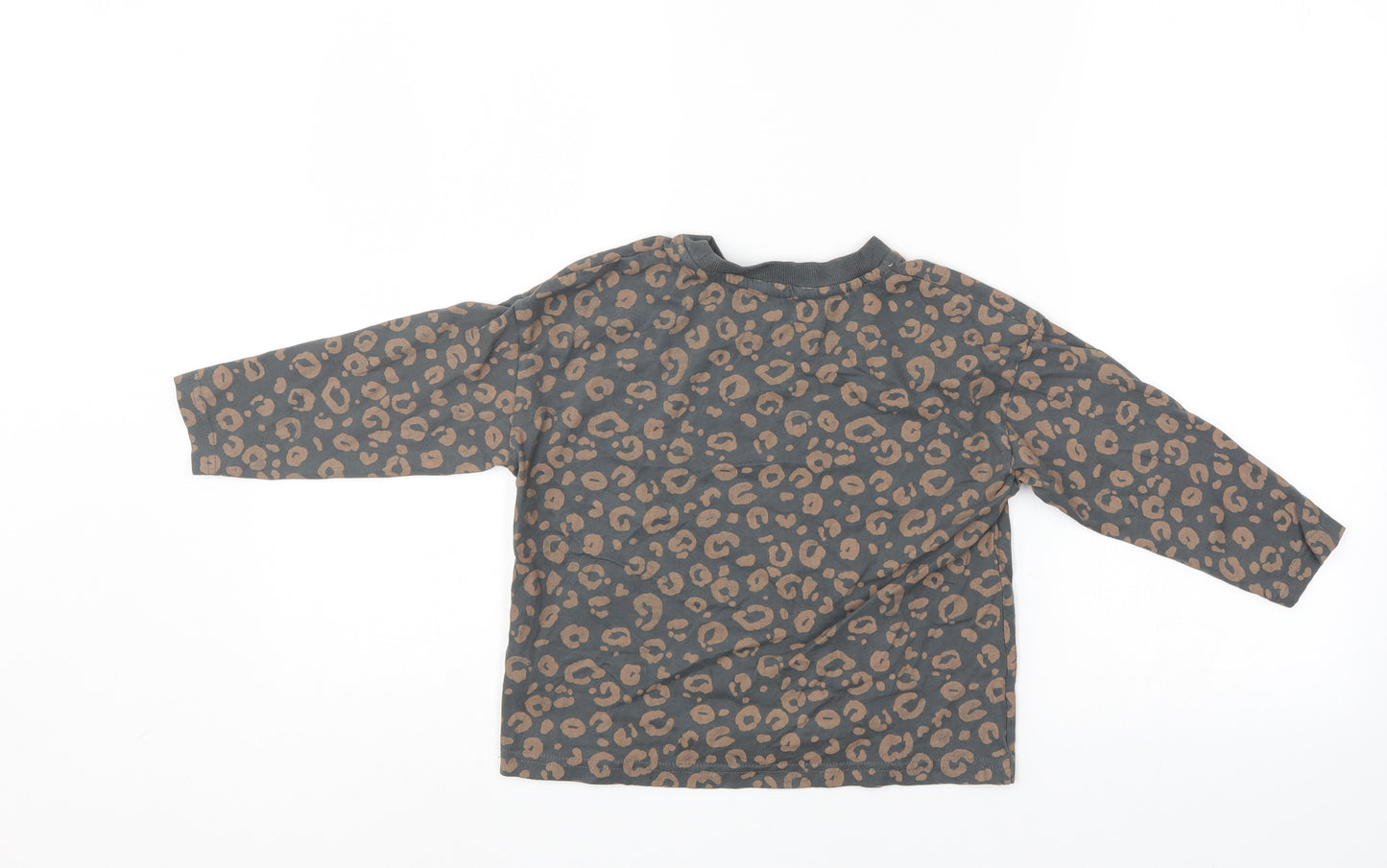 George Girls Grey Animal Print  Pullover Jumper Size 4-5 Years