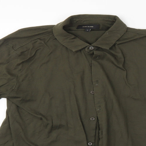 River Island Womens Green   Basic Button-Up Size S