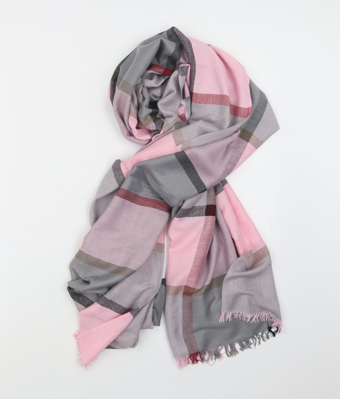 Preworn Womens Pink Check   Scarf