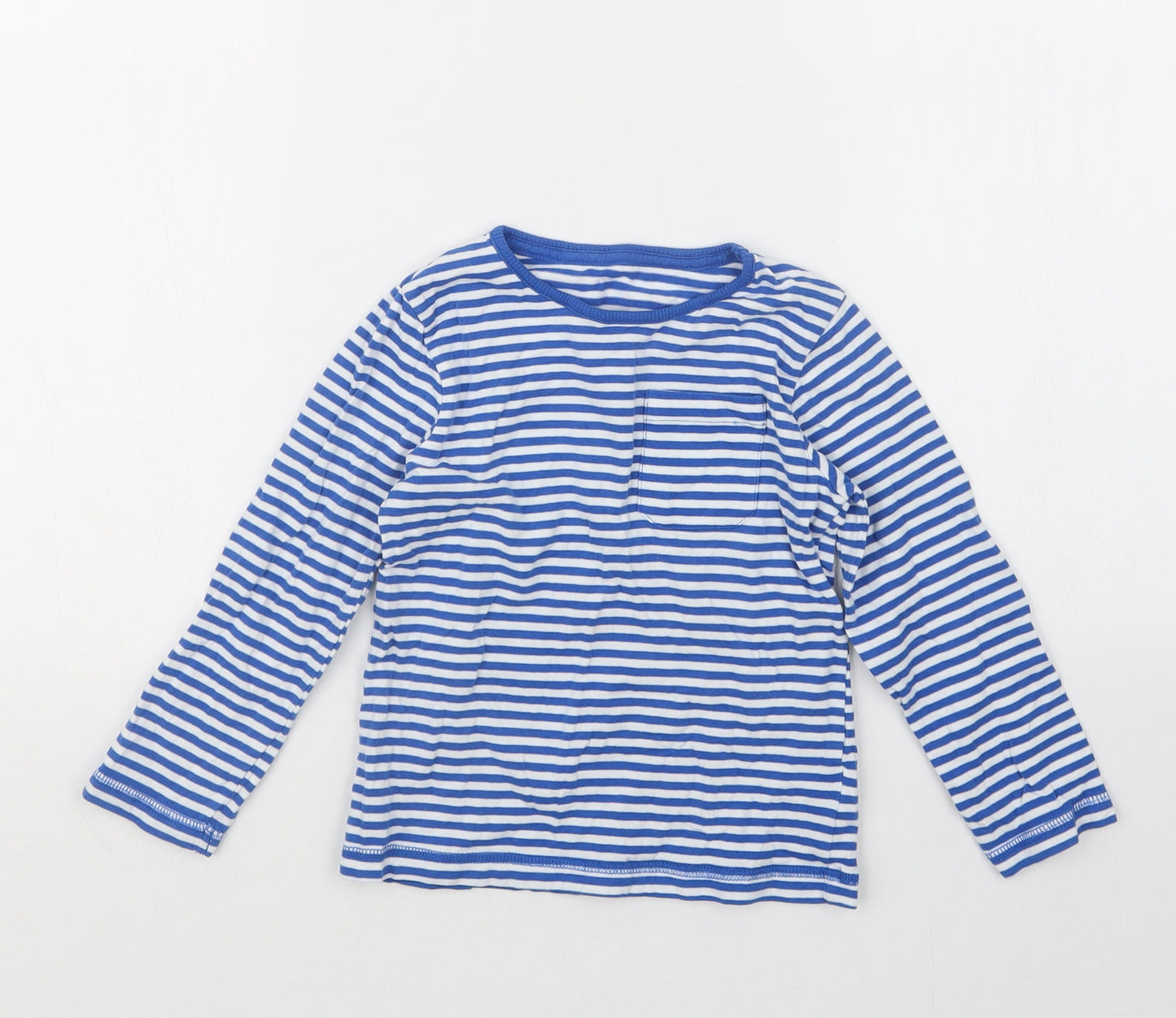 Mothercare Boys Blue Striped  Basic T-Shirt Size 3-4 Years