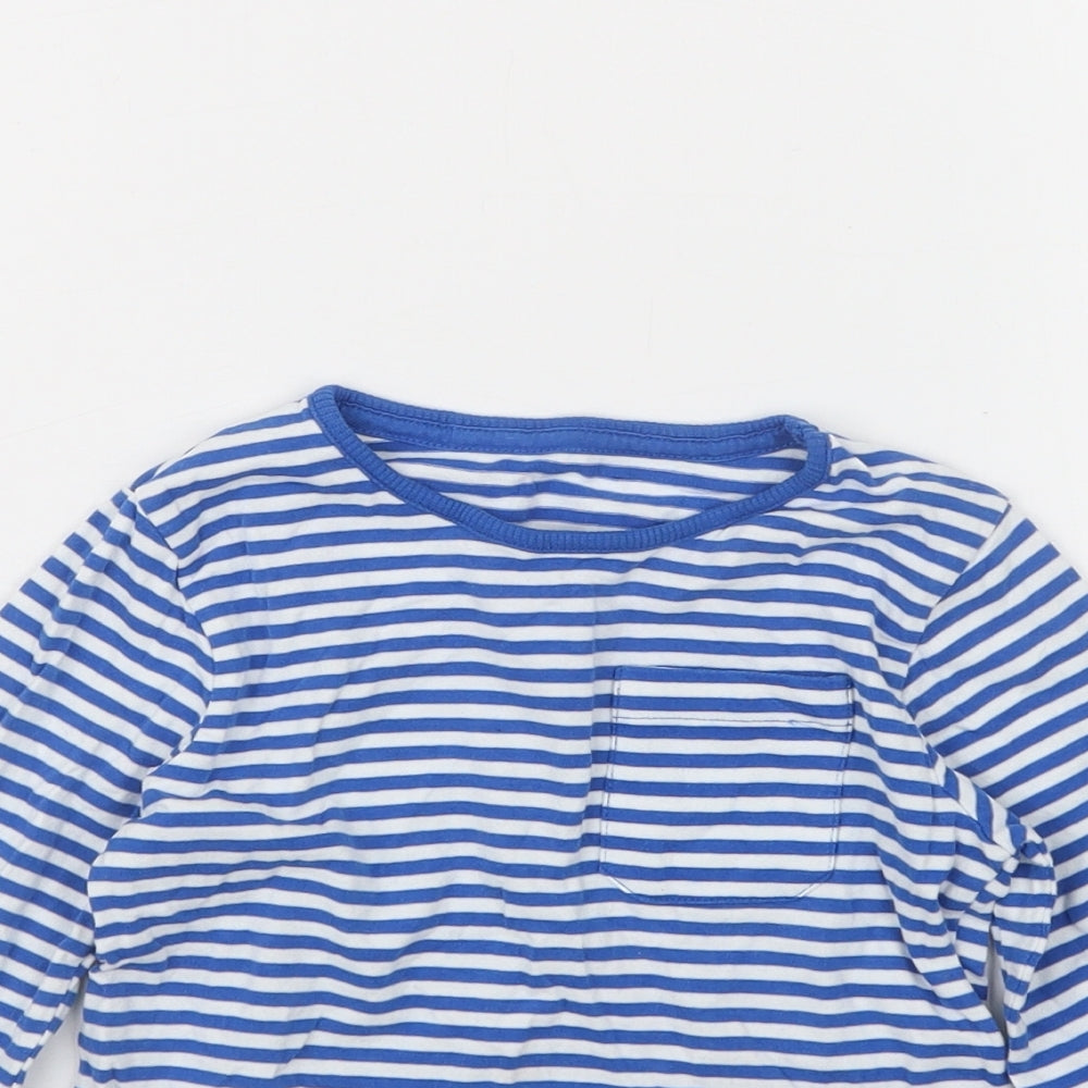 Mothercare Boys Blue Striped  Basic T-Shirt Size 3-4 Years