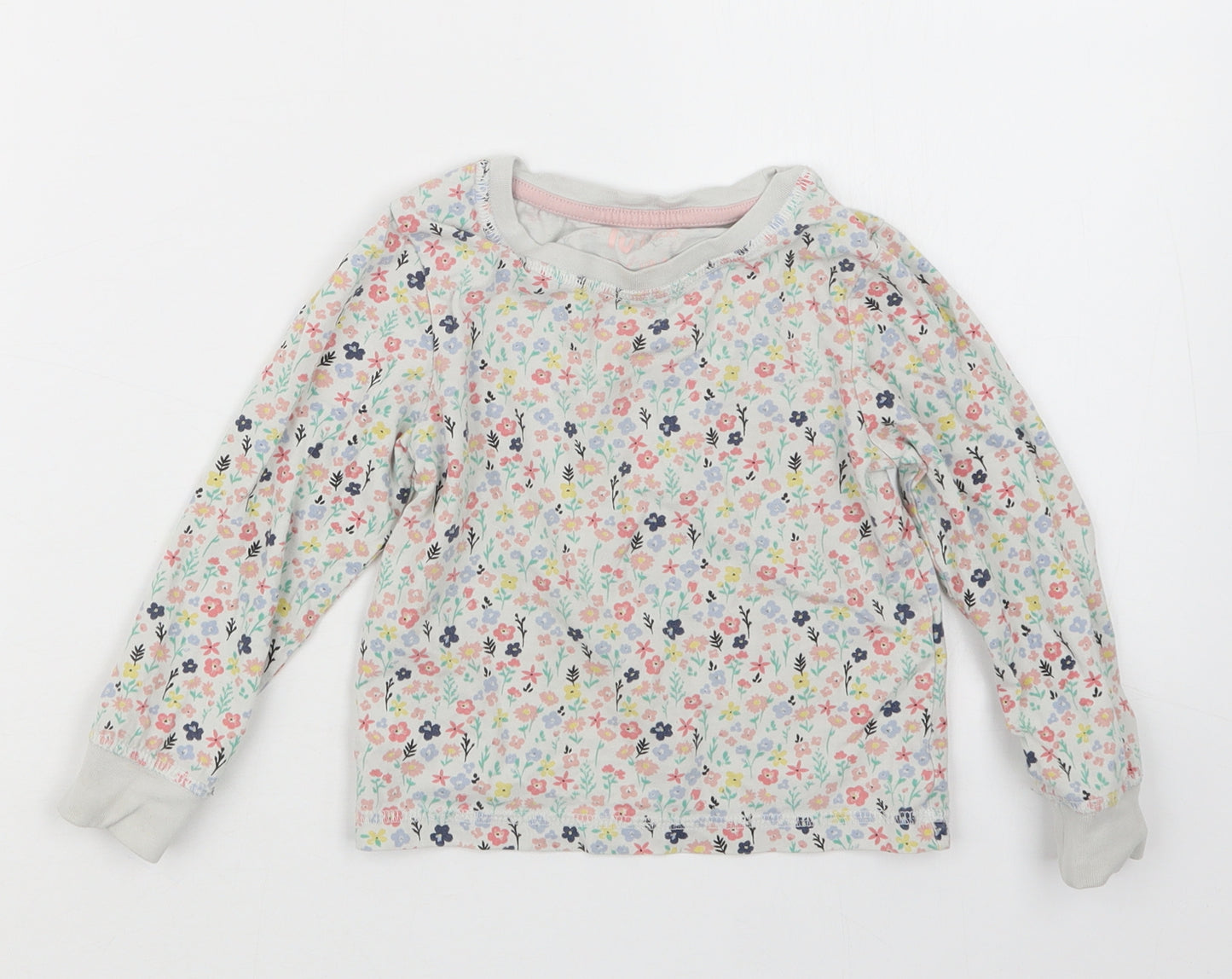 TU Girls White Floral  Top Pyjama Set Size 3-4 Years