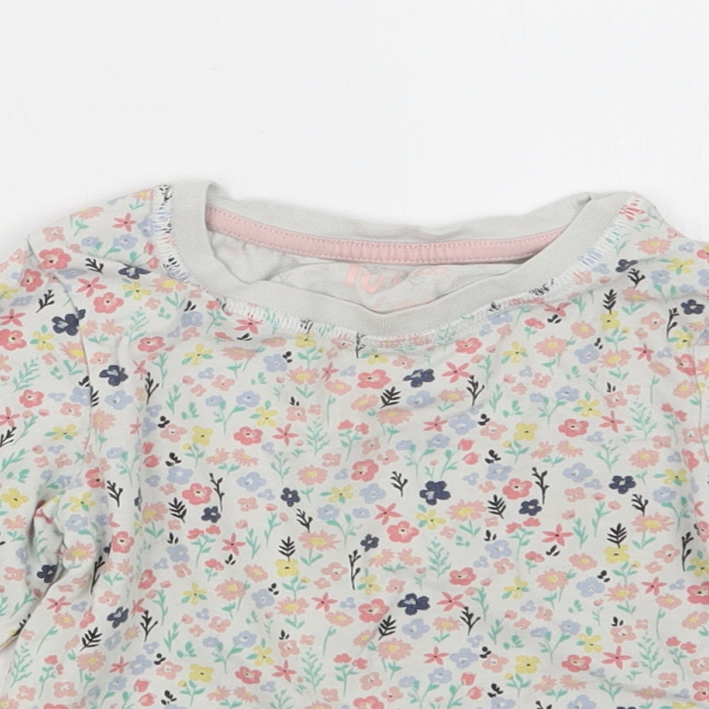 TU Girls White Floral  Top Pyjama Set Size 3-4 Years