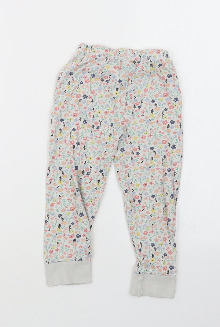 TU Girls White Floral Capri Pyjama Set Size 3-4 Years