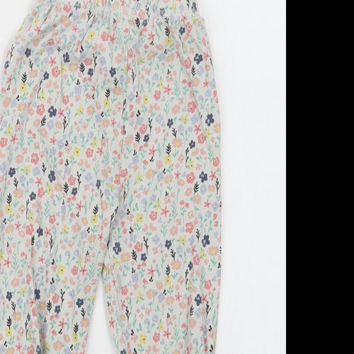 TU Girls White Floral  Capri Pyjama Set Size 3-4 Years