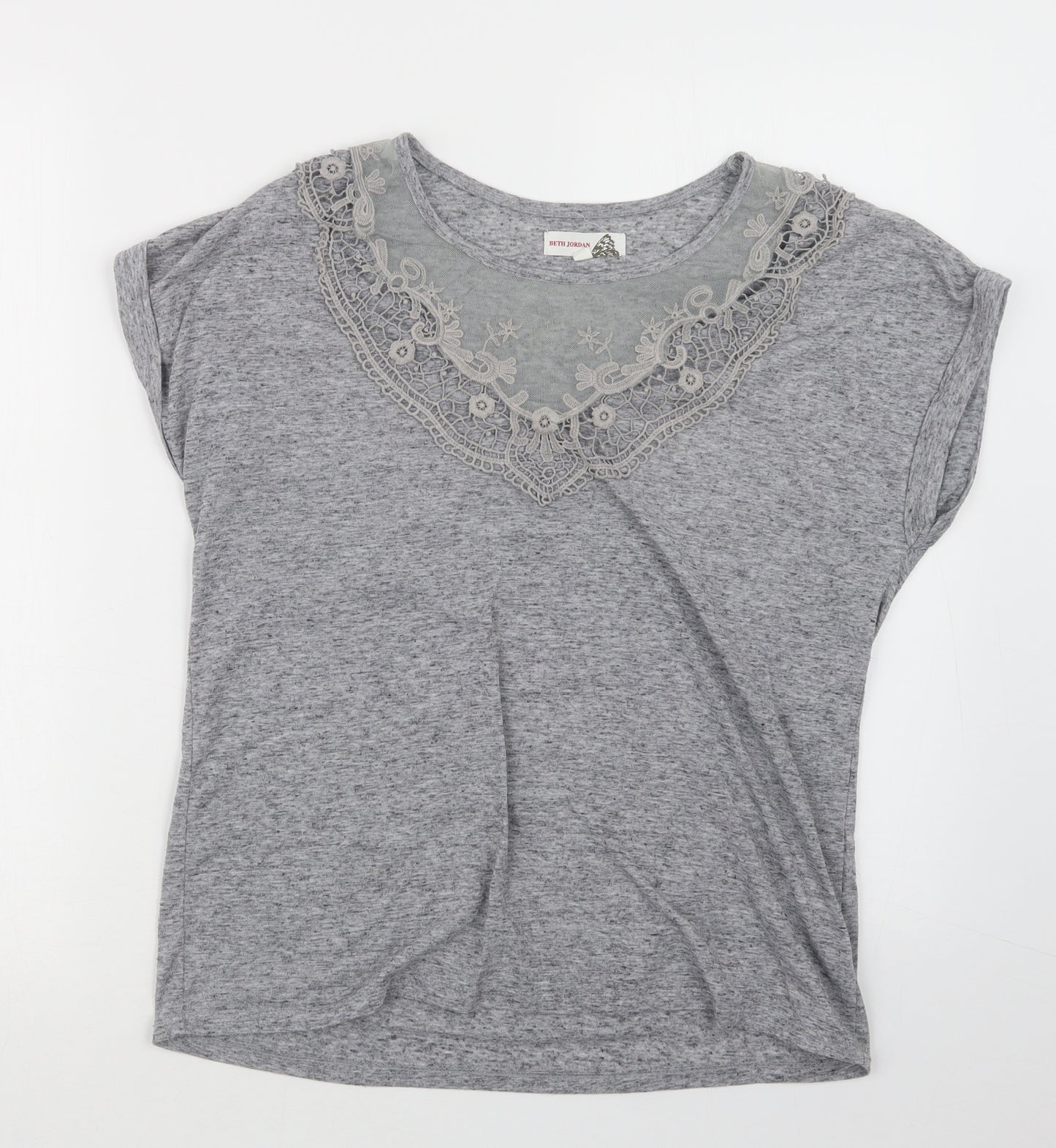 Beth Jordan Womens Grey   Basic T-Shirt Size M