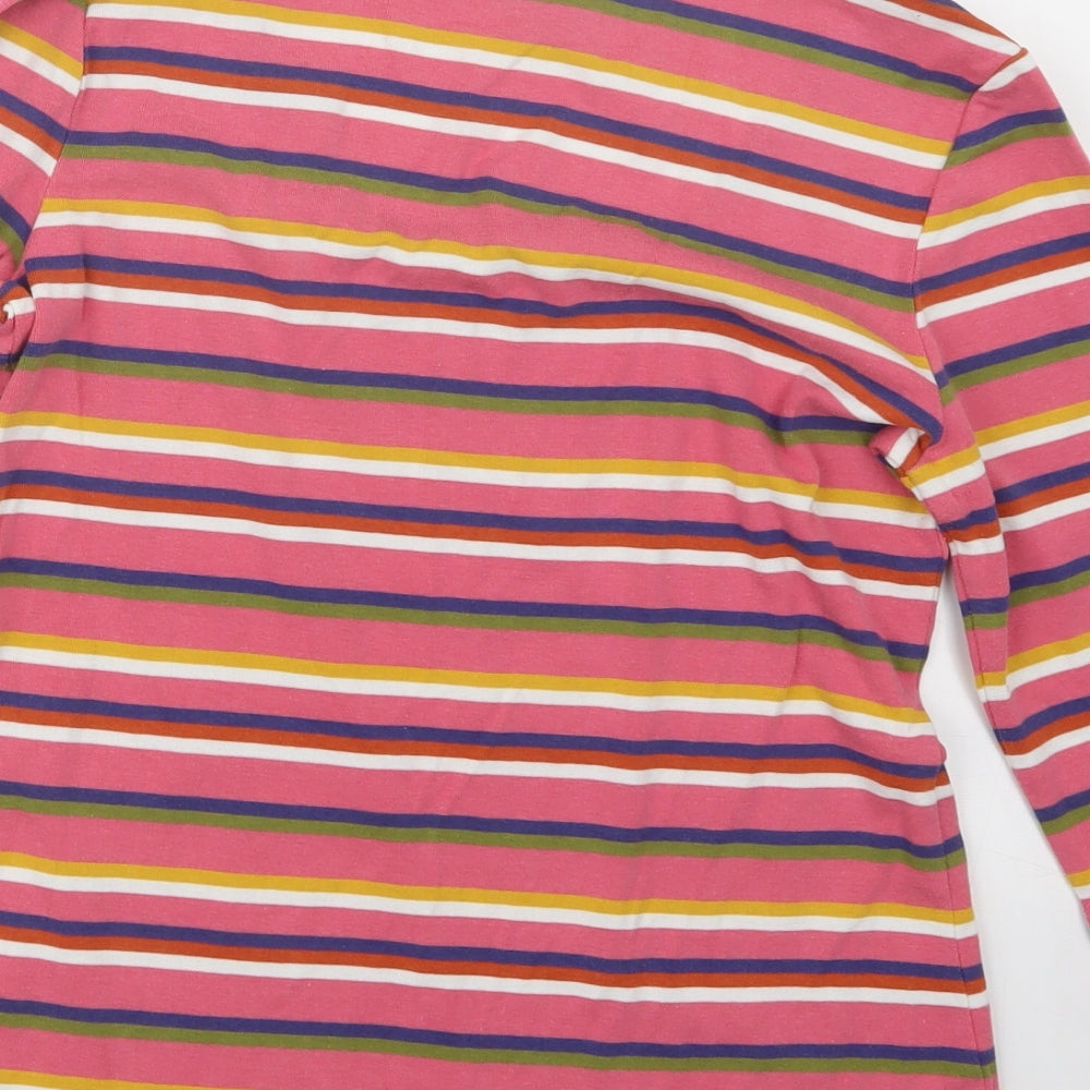 Tabitha Webb Womens Pink Striped  Basic T-Shirt Size L