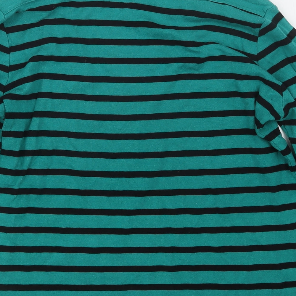 Peacocks Womens Green Striped  Basic T-Shirt Size 14