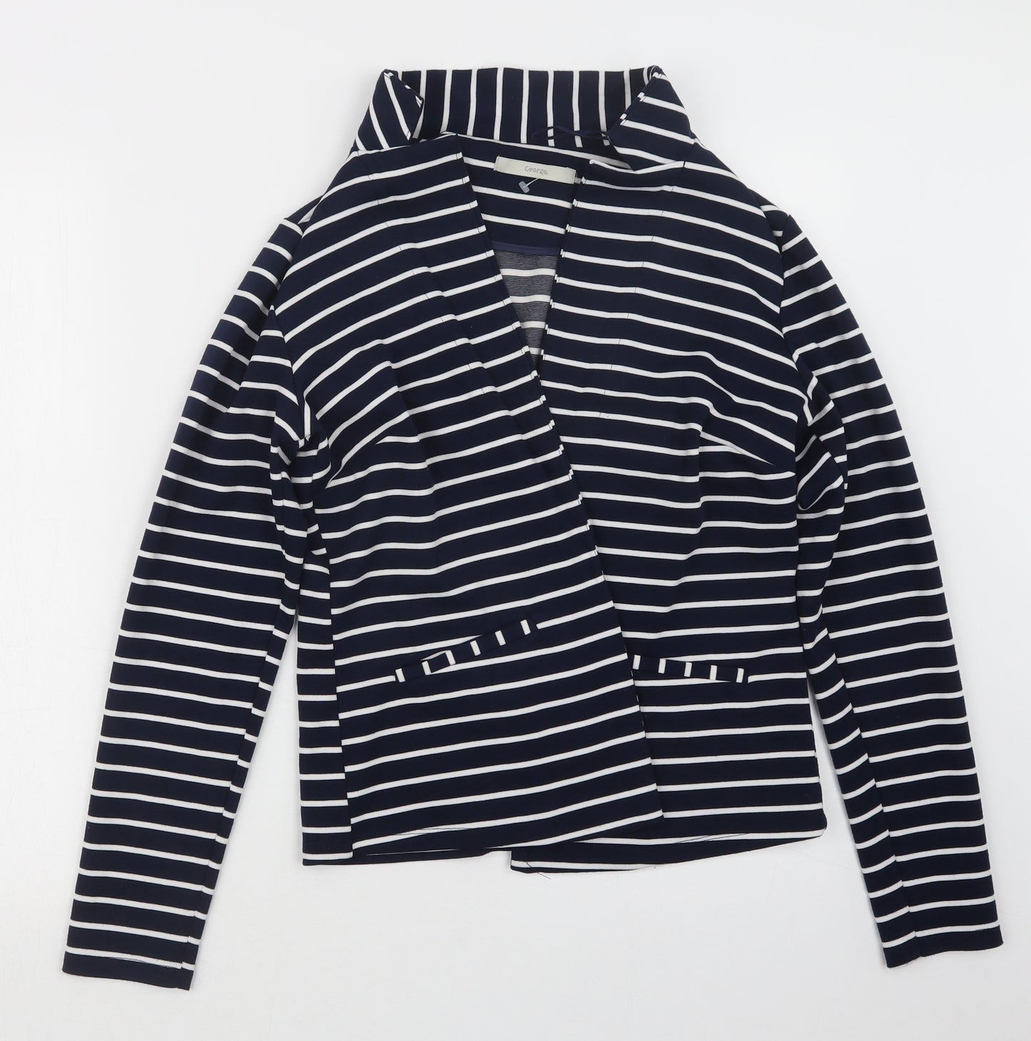 George Womens Blue Striped  Jacket  Size 10