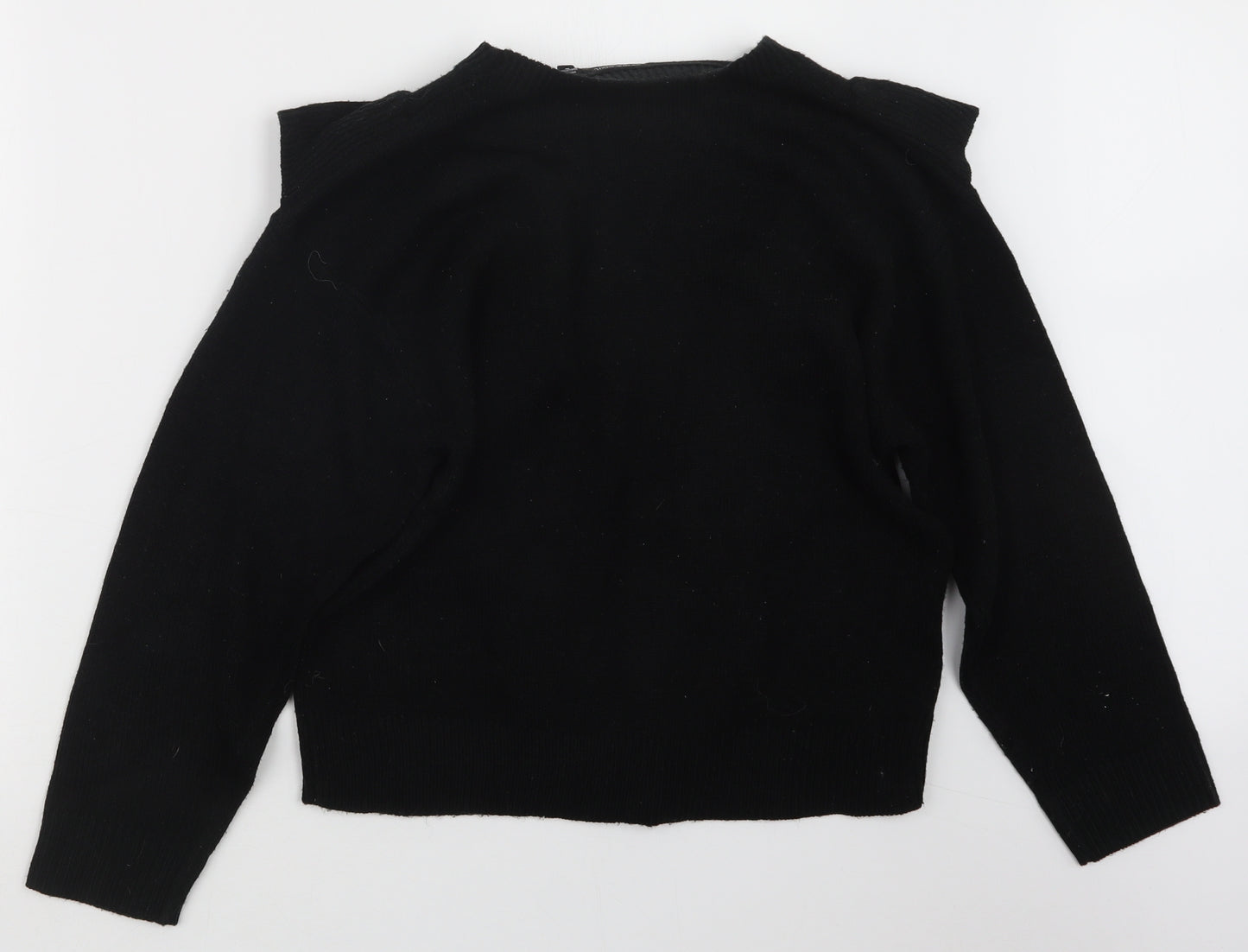 Brave Soul Womens Black  Knit Pullover Jumper Size L