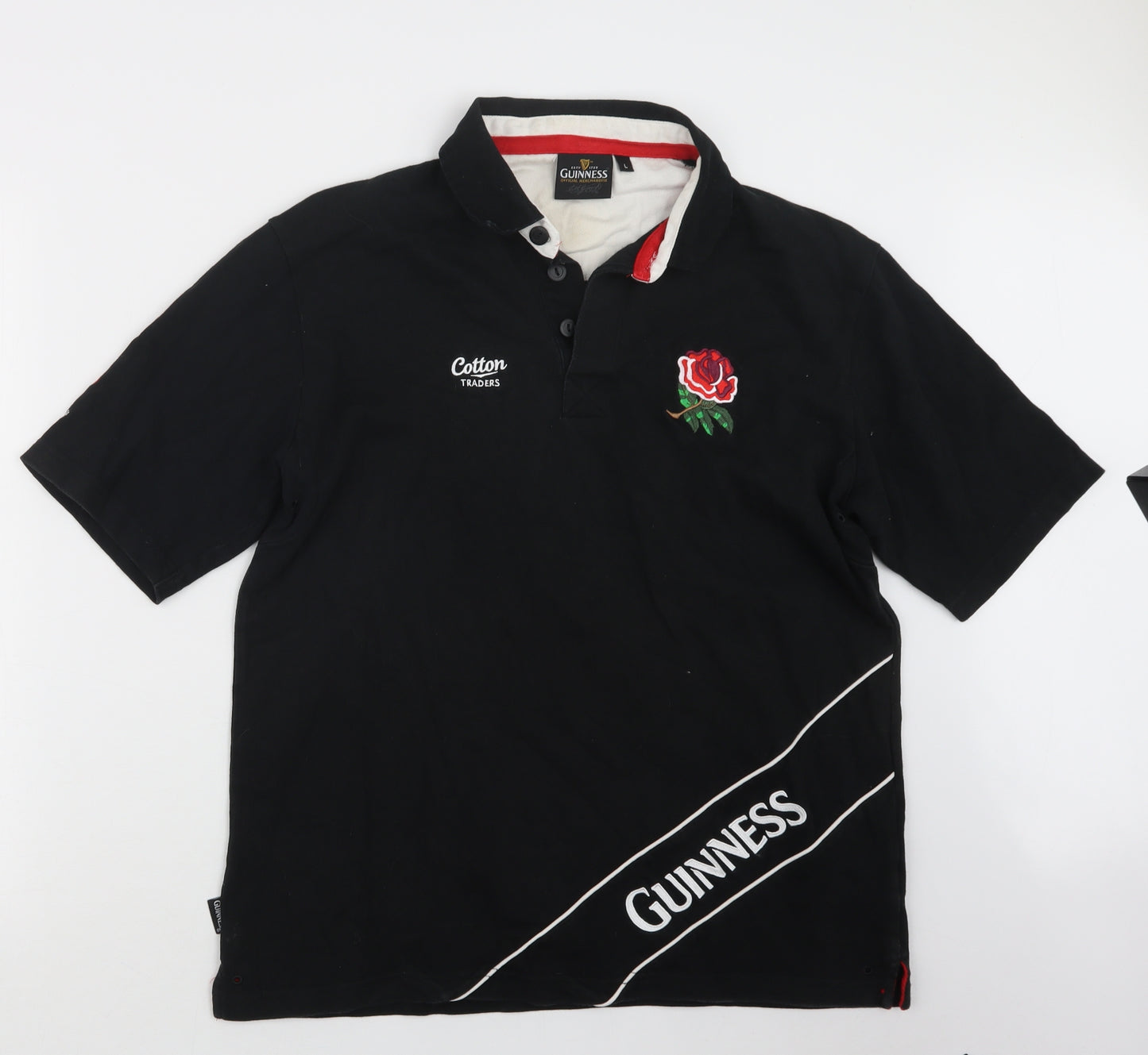 Guinness Mens Black    Polo Size L  - England