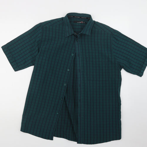 EWM Mens Green Check   Button-Up Size M