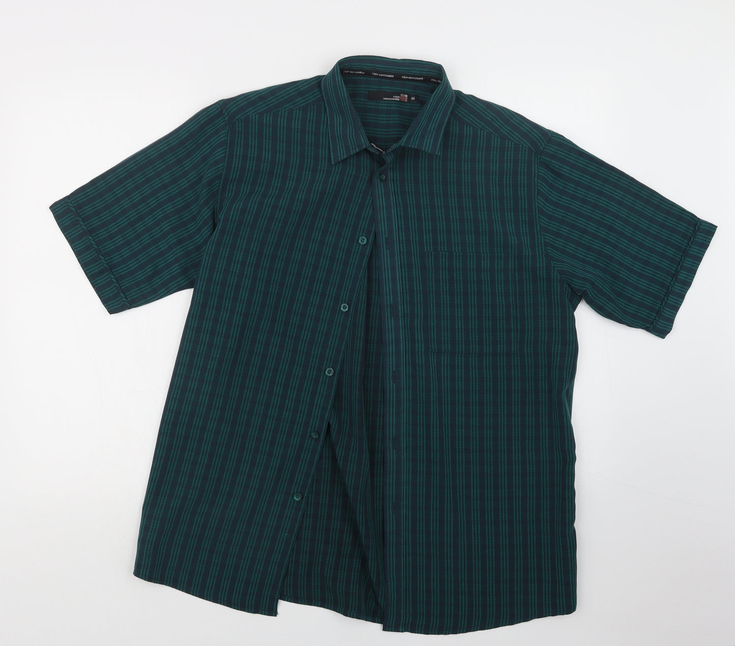 EWM Mens Green Check   Button-Up Size M