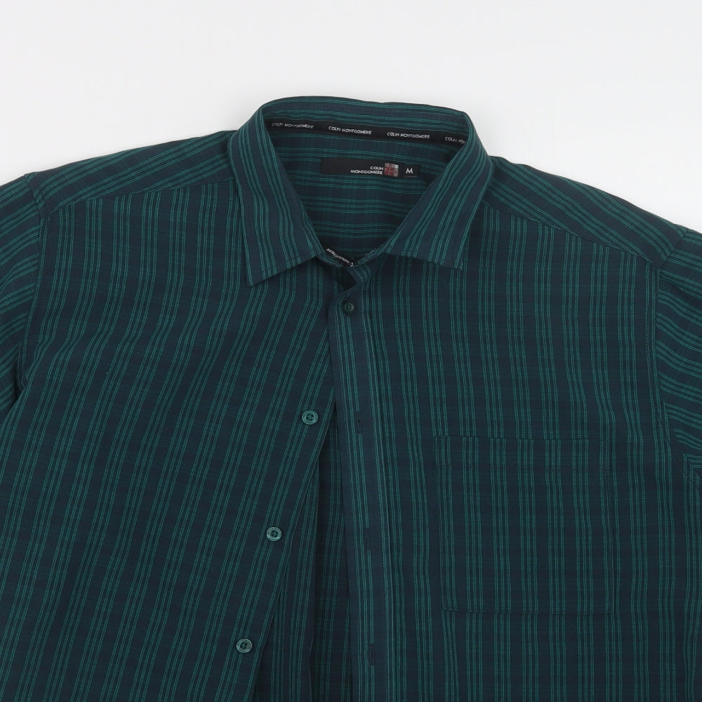 EWM Mens Green Check   Button-Up Size M