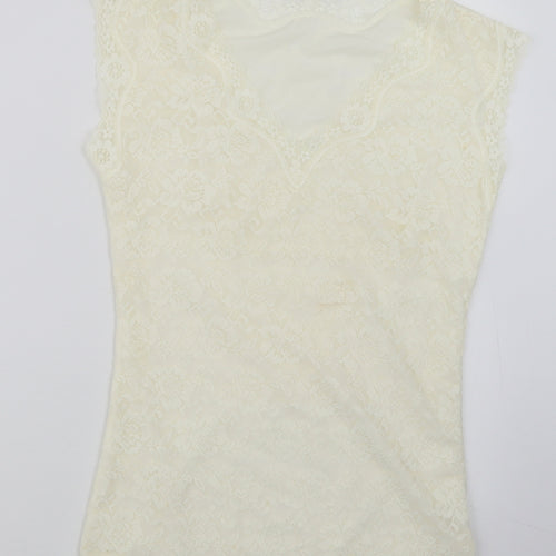 Preworn Womens Ivory   Basic T-Shirt Size XL