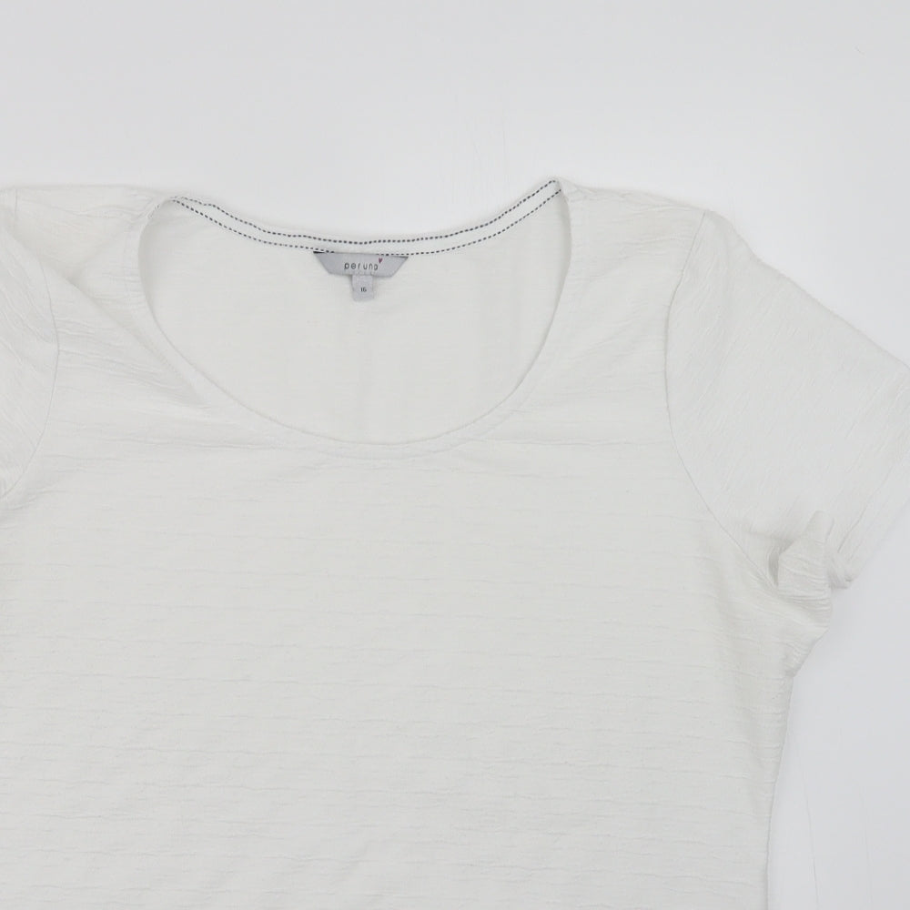 Per Una Womens White   Basic T-Shirt Size 16