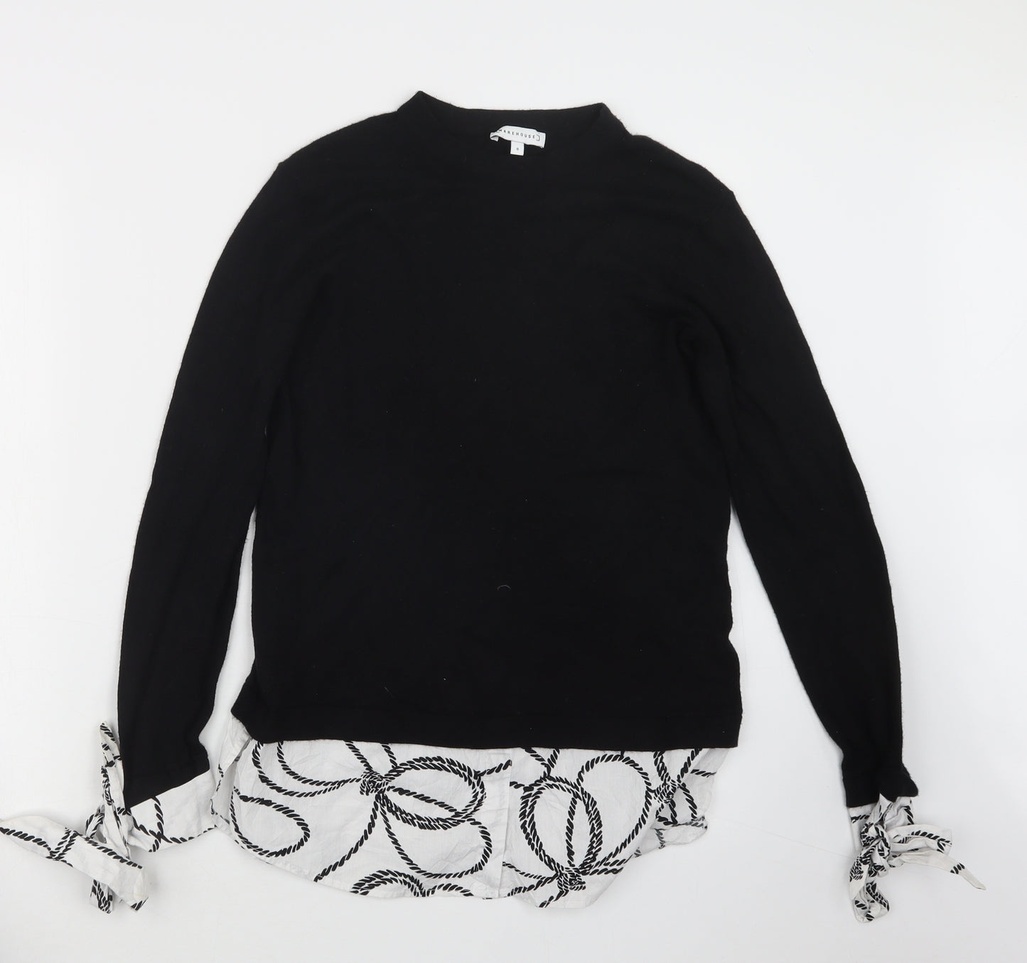 Warehouse Womens Black   Pullover Jumper Size 8