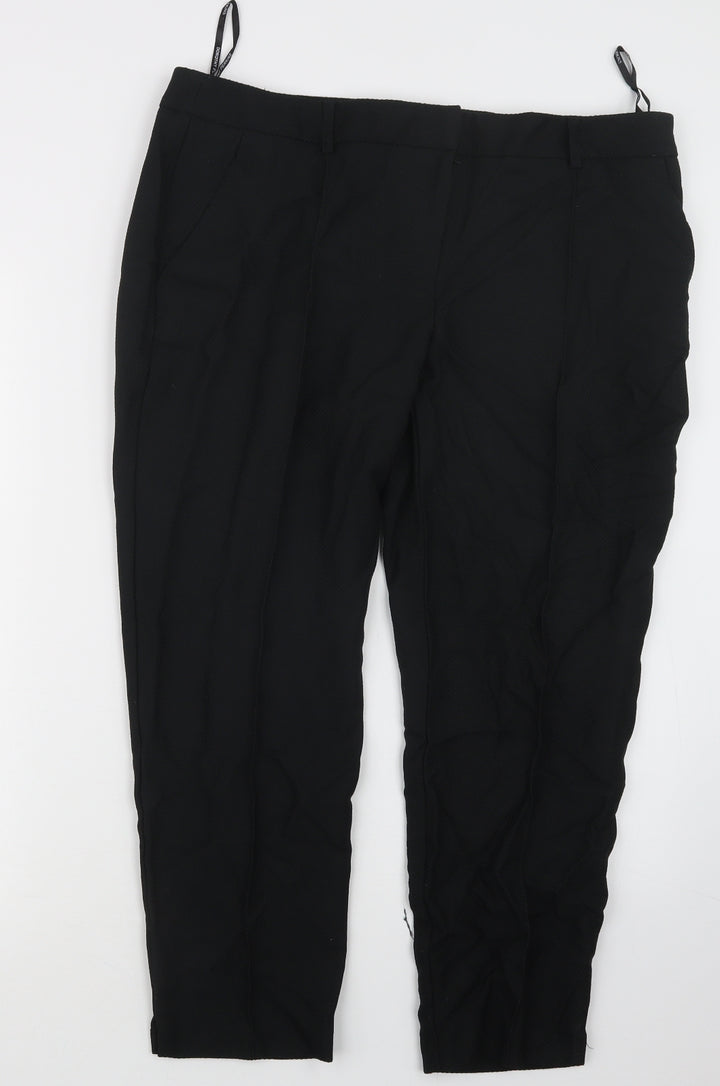 Dorothy Perkins Womens Black Trousers Size 16 L24.5 in