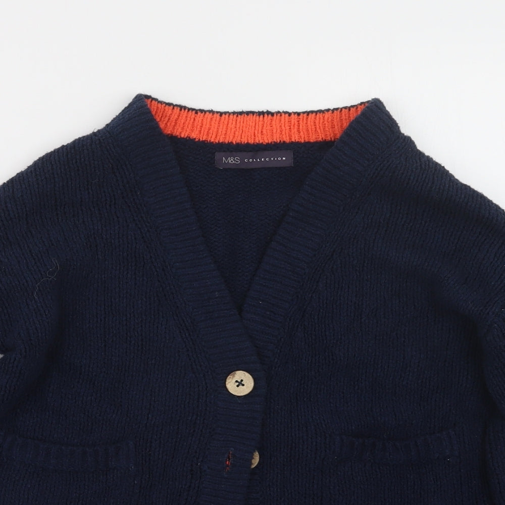 Marks and Spencer Womens Blue  Knit Cardigan Jumper Size XS